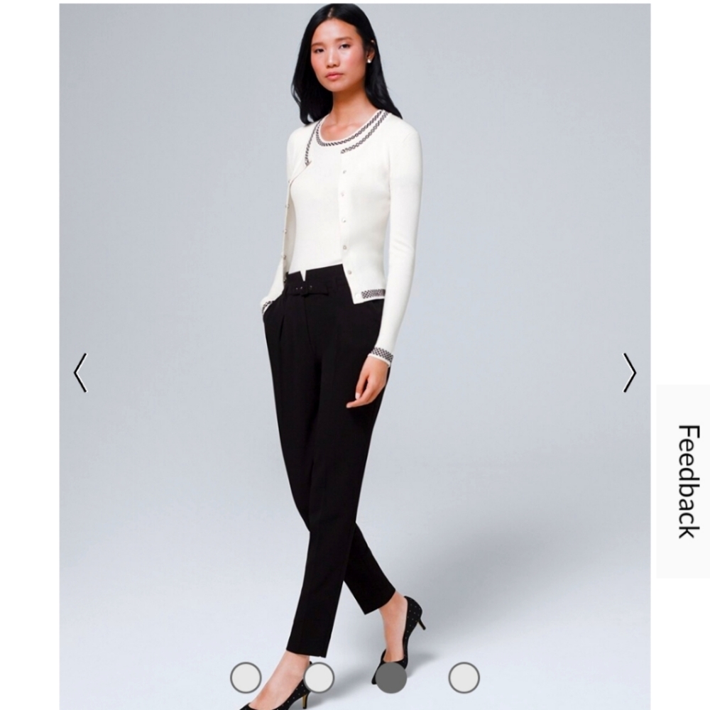 White House Black Market Black Tapered Ankle Pants